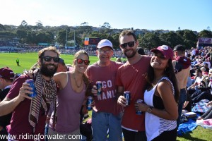 Avec Dan, son papa et sa fiancée Sarah au stade